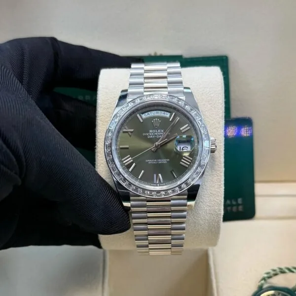 RLX Day-Date 40mm 228396TBR-0020 Green Roman Dial