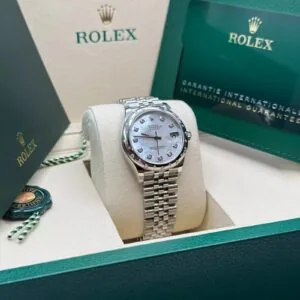 RLX Datejust m278344-0005/0006 Mother-of-Pearl Dial 31mm Domed Diamond Oyster Watch