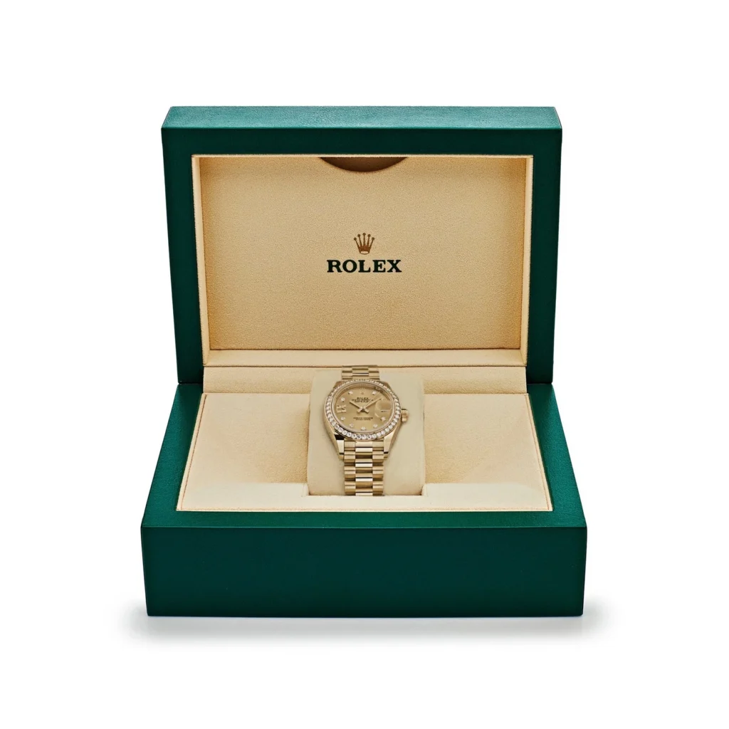 RLX Lady-Datejust 31mm 279138RBR Champagne Diamond Dial and Diamond Bezel Yellow Gold Bracelet