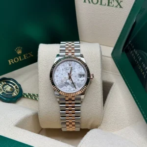 RLX Datejust m278271-0031/0032 Silver Floral Motif 31mm Dial Oyster Bracelet Watch