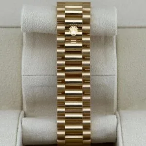 RLX Day-Date 40mm Silver Roman Dial and Diamond Bezel Yellow Gold President Bracelet 228348RBR-0007