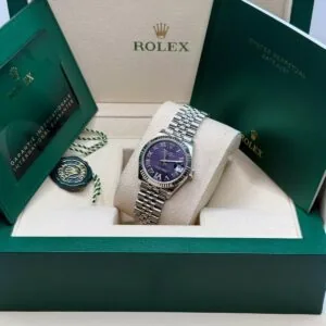 RLX Datejust m278274-0025/0026 Aubergine 31mm Dial Oyster Watch
