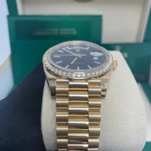 RLX Day-Date 40mm Bright Black Dial President Watch 228348RBR-0043