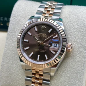 RLX Lady-Datejust 31mm 279171 Chocolate Index Oyster Stainless Steel and Rose Gold