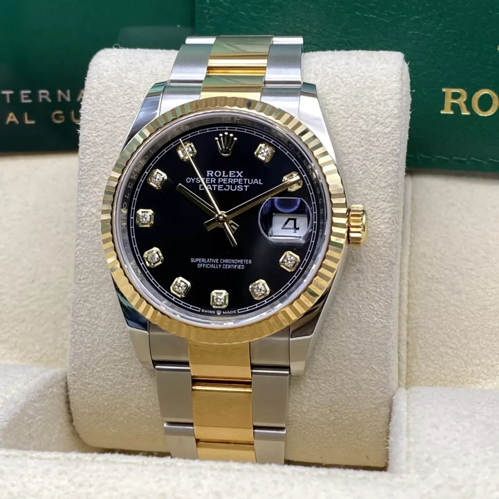 RLX Datejust 36mm 126233 Custom Black Dial Jubilee Bracelet Watch