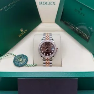 RLX Datejust m278381-0027/0028 Chocolate Diamond 31mm Dial Diamond-Set Bezel and Oyster Bracelet Watch