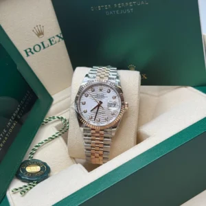 RLX Datejust 36mm 126231 Silver Fluted Motif Dial Oystersteel and Everose gold Bracelet