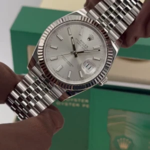 RLX Datejust 41mm 126334 Silver Index Jubilee Stainless Steel Mens Watch