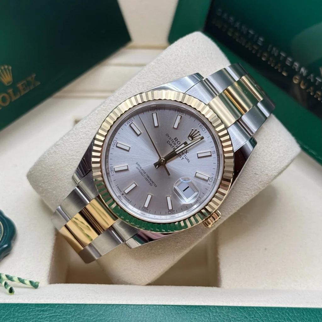 RLX Datejust 41mm 126333 Silver Index Oyster Steel and Yellow Gold Mens Watch