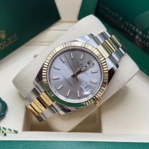 RLX Datejust 41mm 126333 Silver Index Oyster Steel and Yellow Gold Mens Watch