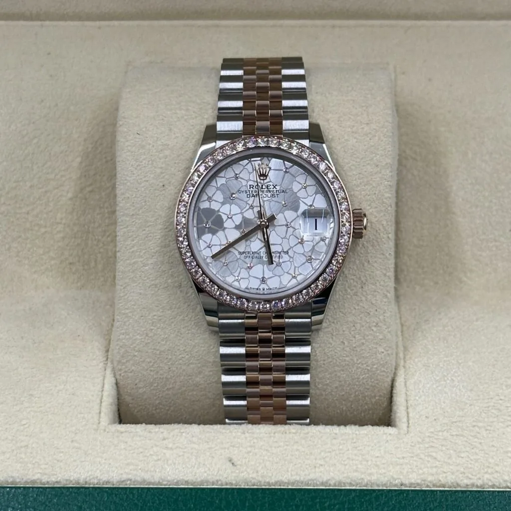 RLX Datejust m278381-0031/0032 Silver Floral Motif Diamond Dial Diamond-Set Bezel 31mm