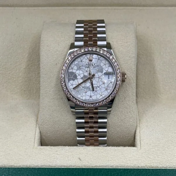 RLX Datejust m278381-0031/0032 Silver Floral Motif Diamond Dial Diamond-Set Bezel 31mm