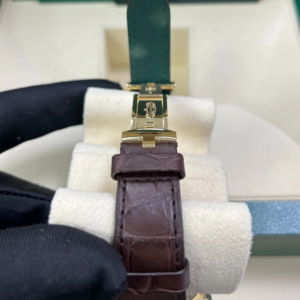 Rolex 1908 Yellow Gold White Dial Brown Alligator Strap - 52508-0006