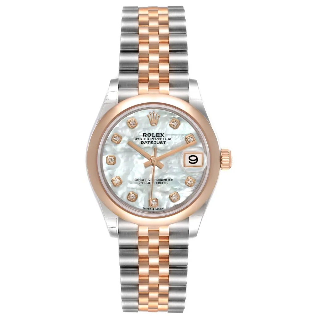 RLX Datejust m278241-0025/0026 White Mother-of-Pearl 31mm Dial Oyster Bracelet Watch
