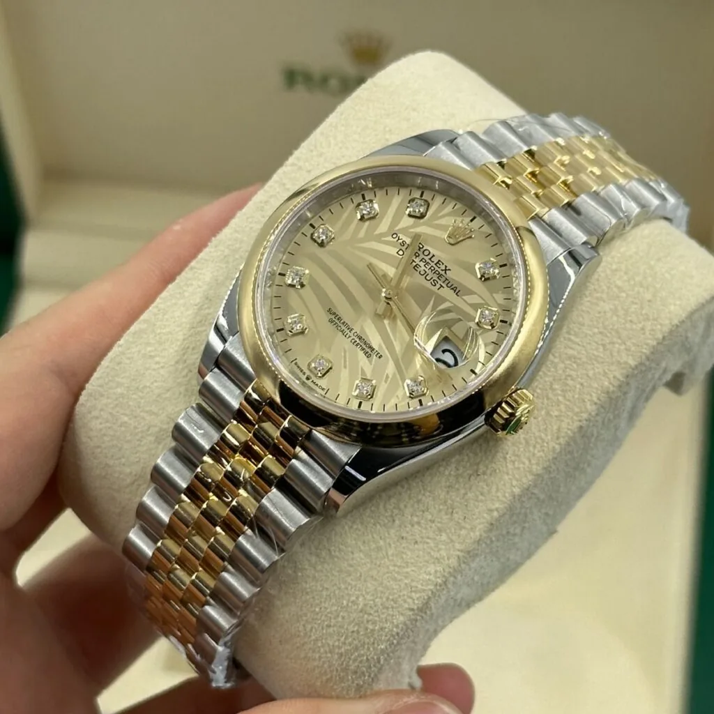 RLX Datejust 36mm 126203 Golden Fluted Dial Domed Bezel Oyster Bracelet