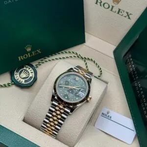 RLX Datejust m278273-0031/0032 31mm Olive Green Floral Motif Dial Stainless Steel and Yellow Gold Oyster Watch