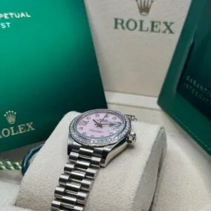 RLX Lady-Datejust 31mm 279139RBR Pink Opal Diamond Dial and Diamond Bezel White Gold Bracelet