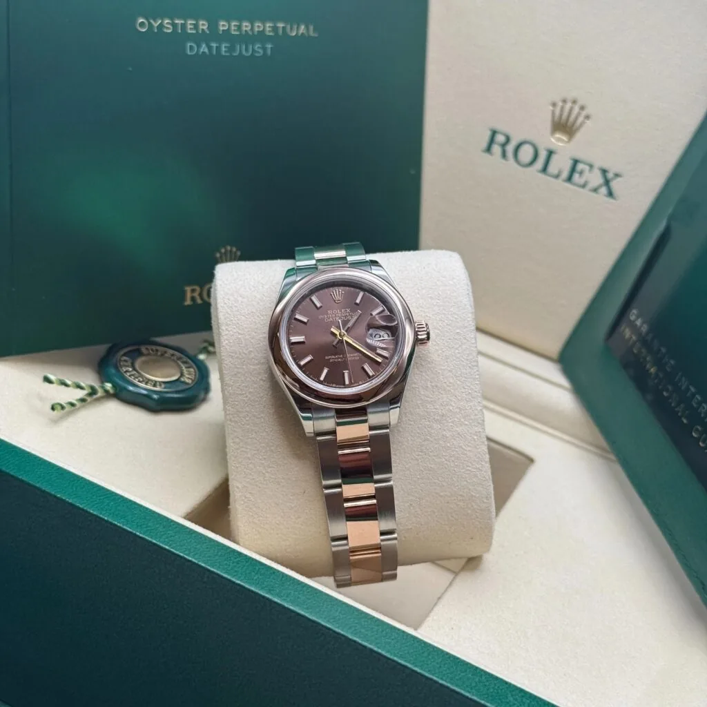 RLX Lady-Datejust 31mm 279161 Chocolate Stick Dial, Two Tone Stainless Steel & 18K Rose Gold Oyster Bracelet Women's Watch