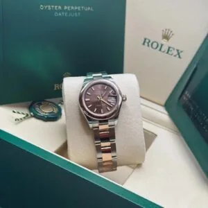 RLX Lady-Datejust 31mm 279161 Chocolate Stick Dial, Two Tone Stainless Steel & 18K Rose Gold Oyster Bracelet Women's Watch