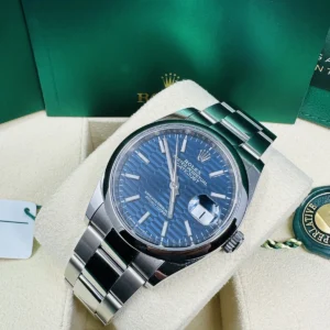 RLX Datejust 36mm 126200 Oyster Perpetual Blue Fluted Motif Dial Jubilee Stainless Steel