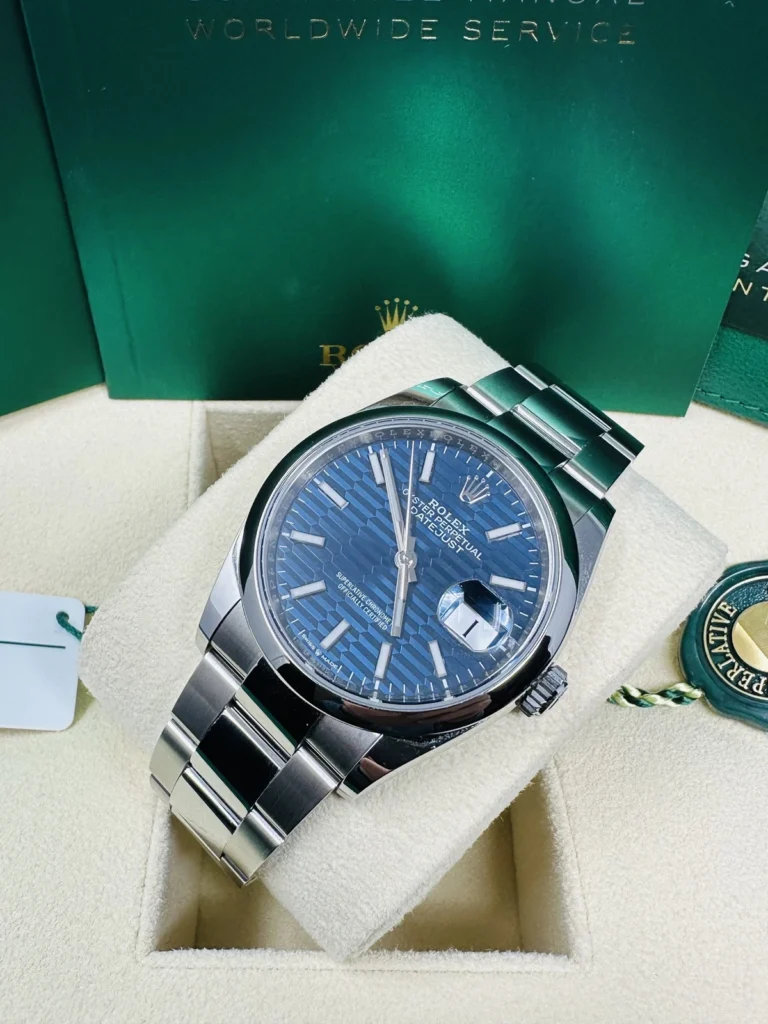 RLX Datejust 36mm 126200 Oyster Perpetual Blue Fluted Motif Dial Jubilee Stainless Steel