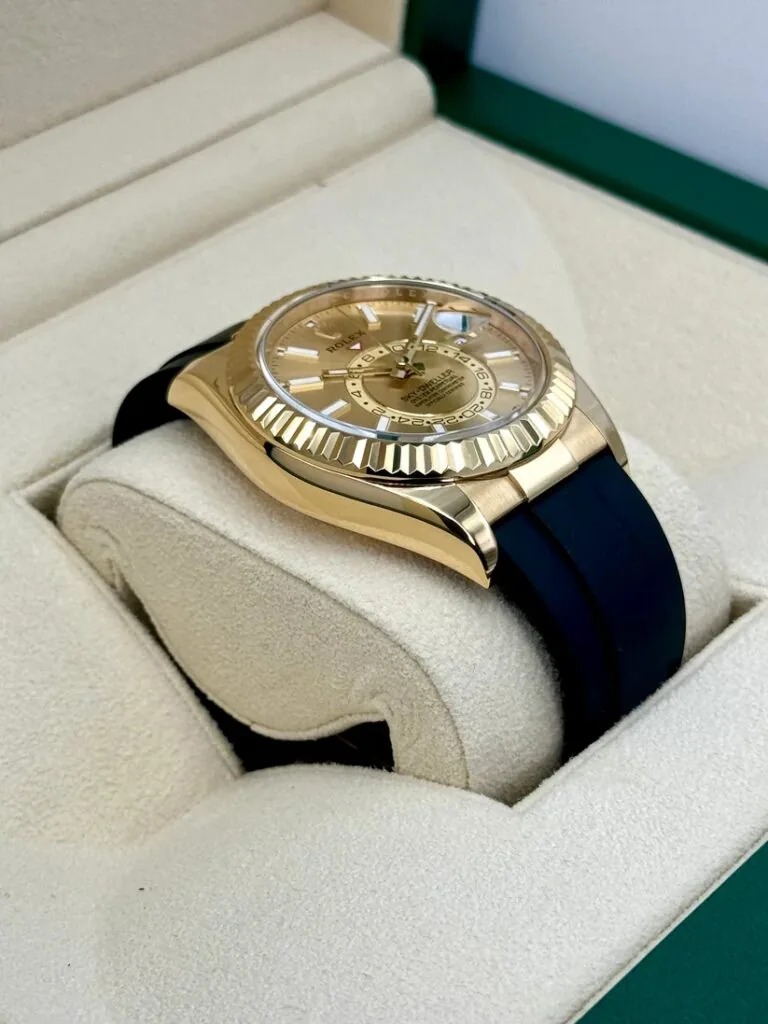 RLX Sky-Dweller 42mm Yellow Gold Champagne Dial Oysterflex - 336238