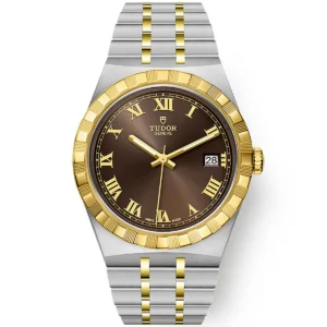 TUDOR Royal 38mm Two-Tone Brown Roman Dial Automatic Bracelet Watch M28503-0007