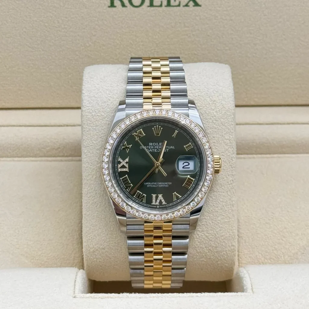 RLX Datejust 36mm 126283 Olive Green Dial Jubilee Bracelet Watch