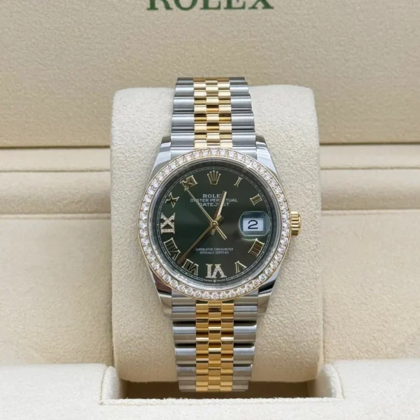 RLX Datejust 36mm 126283 Olive Green Dial Jubilee Bracelet Watch