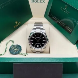 RLX Oyster-Perpetual 41mm 124300-0002 Stainless Steel Black Index Dial Watch