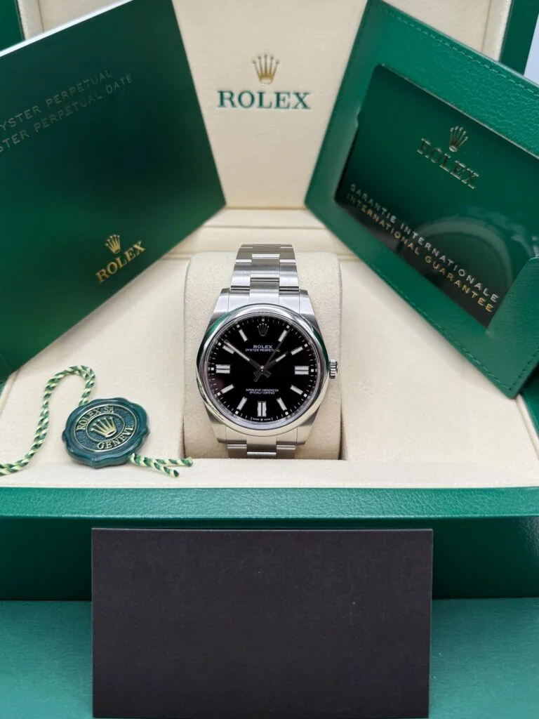 RLX Oyster-Perpetual 41mm 124300-0002 Stainless Steel Black Index Dial Watch