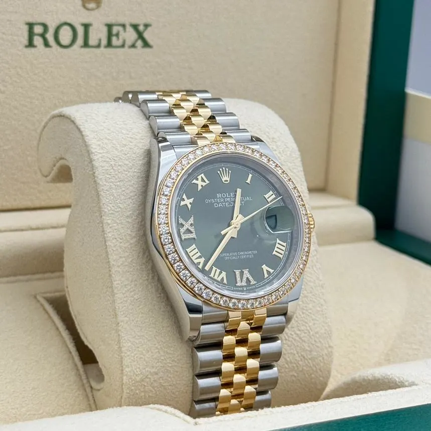 RLX Datejust 36mm 126283 Olive Green Dial Jubilee Bracelet Watch