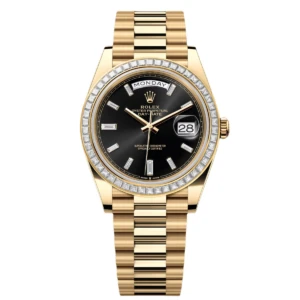 RLX Day-Date 40mm 228398TBR-0001 Bright Black Dial President Watch