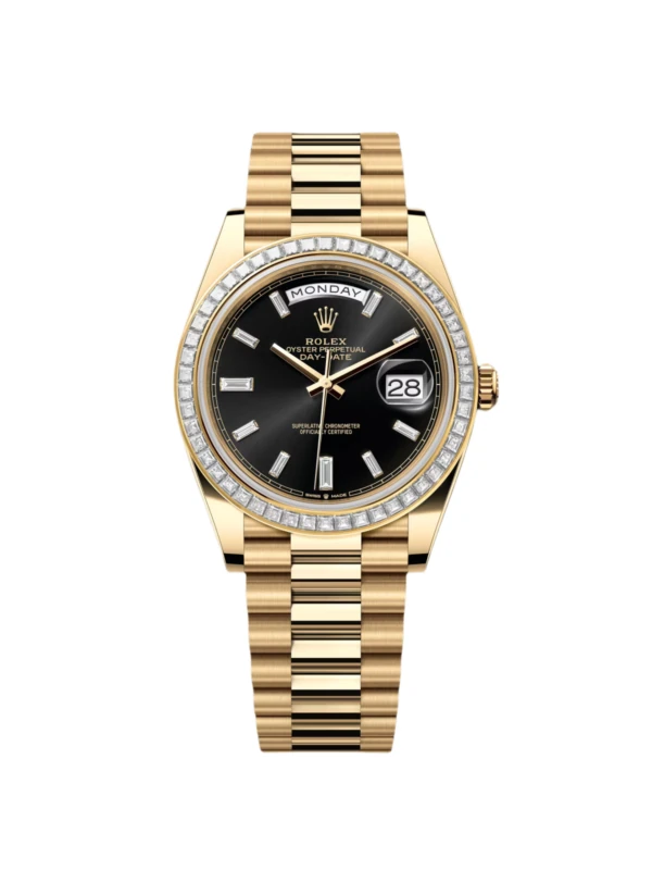 RLX Day-Date 40mm 228398TBR-0001 Bright Black Dial President Watch