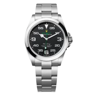 RLX Oyster Perpetual Air King Black Dial Steel Mens Watch 126900 Box Card