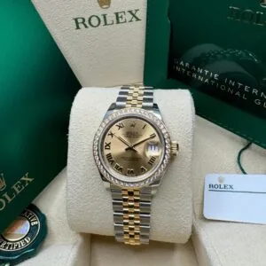 RLX Lady-Datejust 31mm 279383RBR Champagne Roman Dial Yellow Rolesor Oyster Bracelet