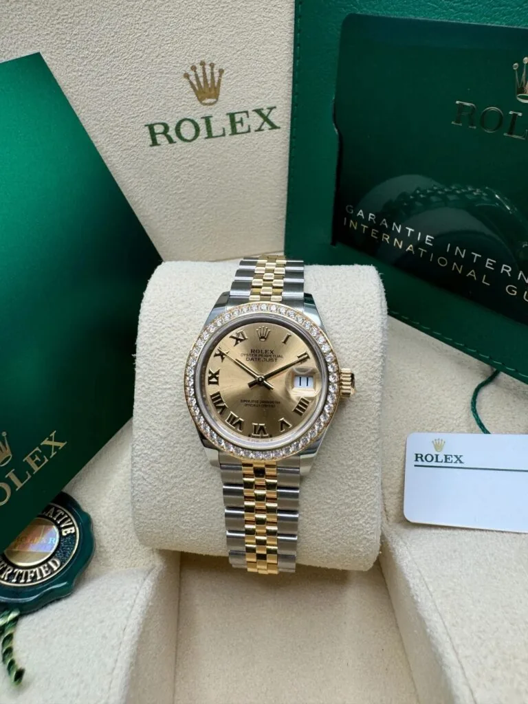 RLX Lady-Datejust 31mm 279383RBR Champagne Roman Dial Yellow Rolesor Oyster Bracelet