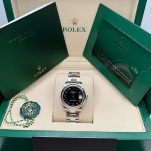RLX Datejust m278240-0001/0002 31mm Black Roman Domed Bezel Oyster Oystersteel