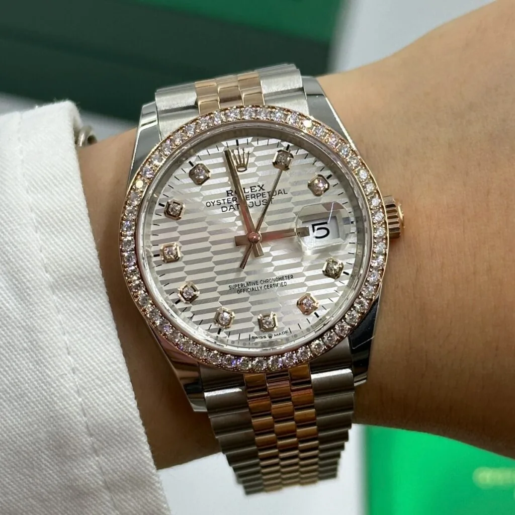 RLX Datejust 36mm 126281 Silver Palm Index Dial Jubilee Bracelet