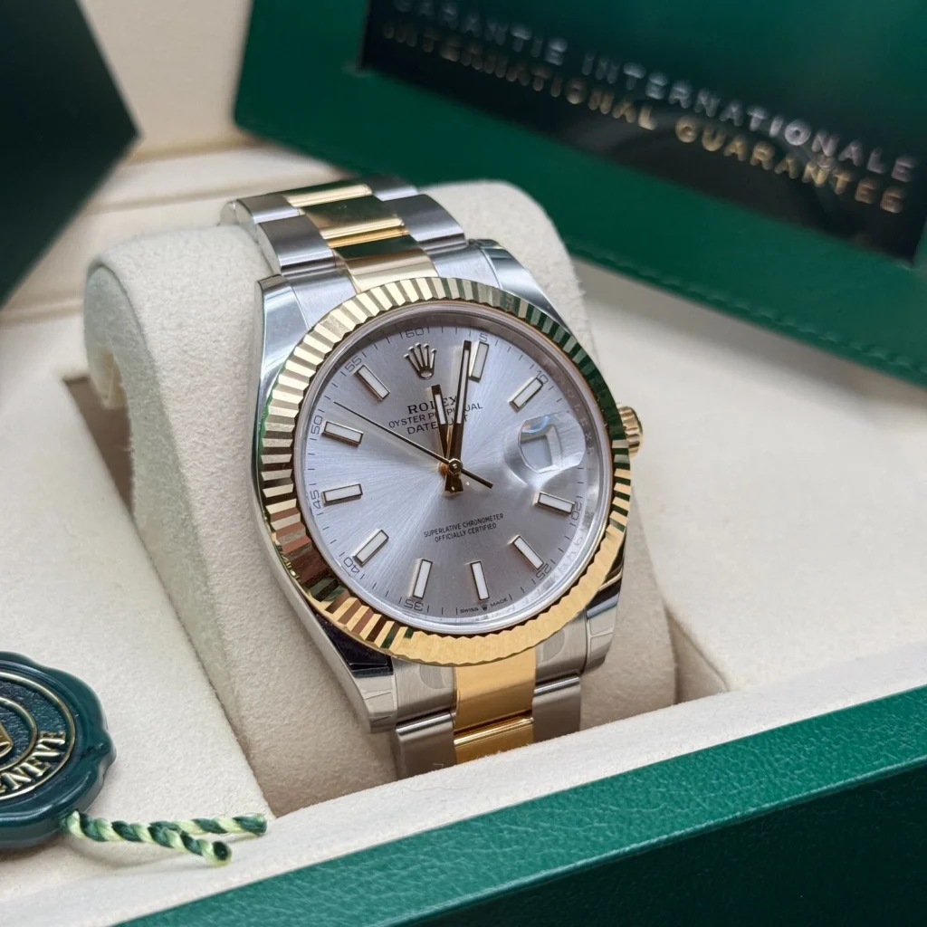RLX Datejust 41mm 126333 Silver Index Oyster Steel and Yellow Gold Mens Watch