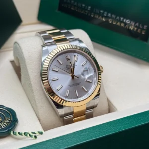 RLX Datejust 41mm 126333 Silver Index Oyster Steel and Yellow Gold Mens Watch