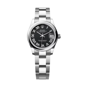 RLX Datejust m278240-0001/0002 31mm Black Roman Domed Bezel Oyster Oystersteel
