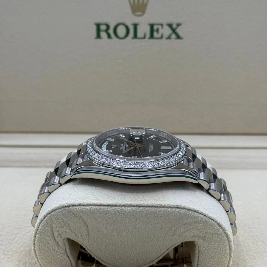 RLX Day-Date 40mm 228349RBR-0003 Bright Black Dial President Bracelet