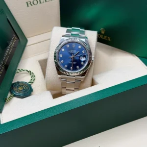 RLX Datejust 41mm 126334 Blue Diamond Oyster Stainless Steel Mens Watch