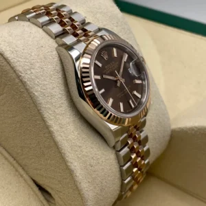 RLX Lady-Datejust 31mm 279171 Chocolate Index Oyster Stainless Steel and Rose Gold