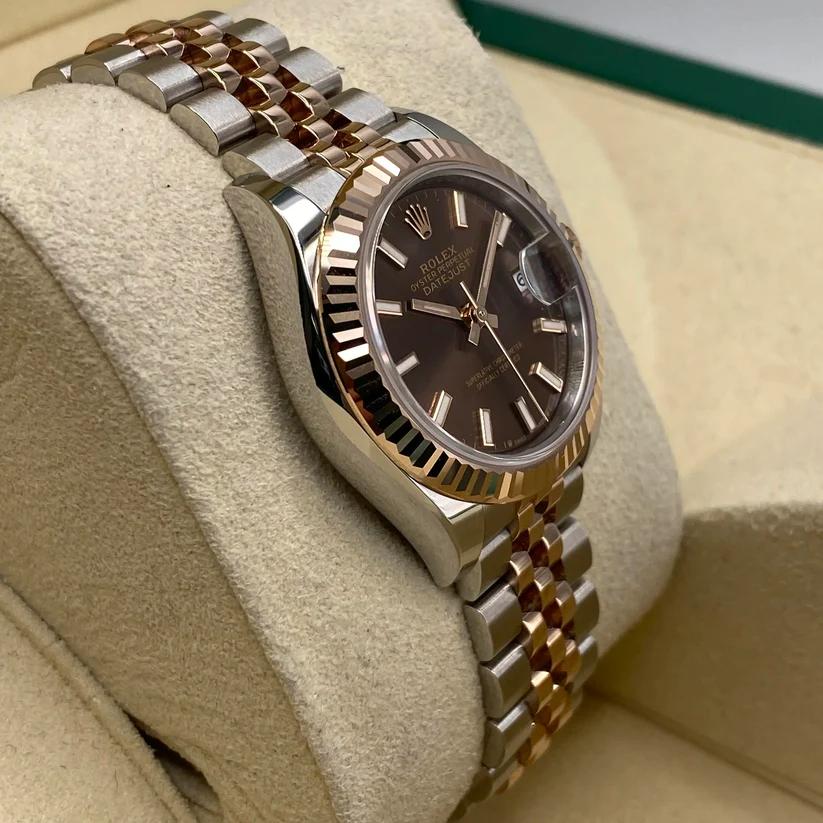 RLX Lady-Datejust 31mm 279171 Chocolate Index Oyster Stainless Steel and Rose Gold