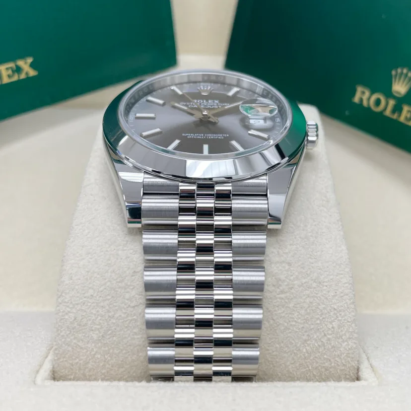 RLX Datejust 41mm 126300 Slate Index Jubilee Stainless Steel Watch