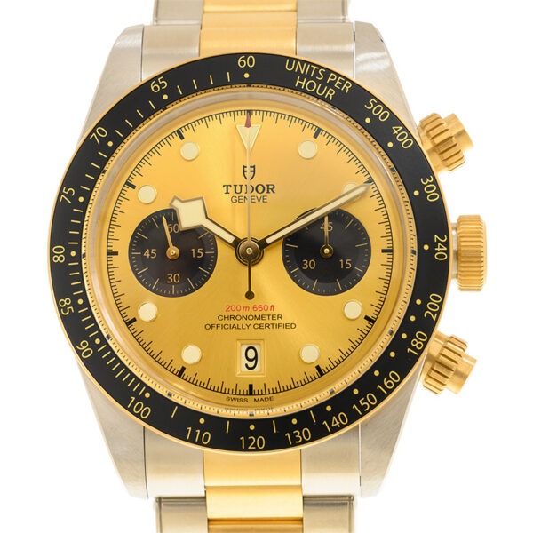 TUDOR Black Bay Chrono S&G Steel and 18ct Yellow Gold Bracelet Watch M79363N-0007