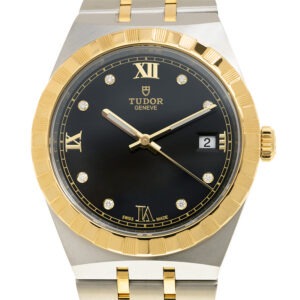 【7A Quality】TUDOR Royal 38mm Two-Tone Black Diamond Dial Automatic Bracelet Watch M28503-0004