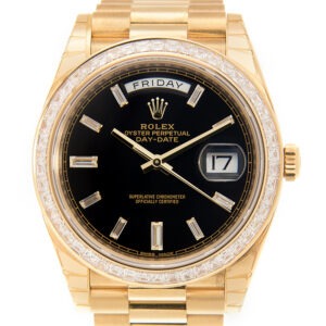 RLX Day-Date 40mm 228398TBR-0001 Bright Black Dial President Watch